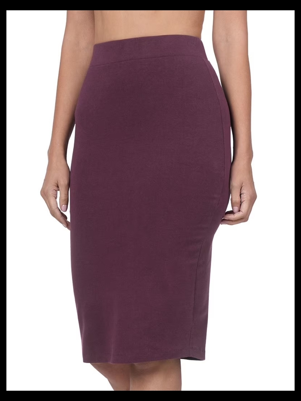 Zenana Outfitters Plum Pencil Skirt